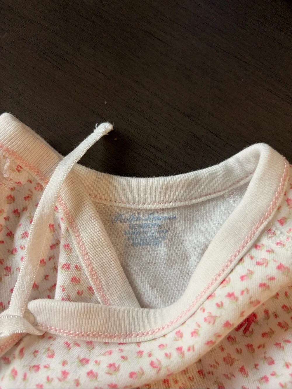 Ralph Lauren Cream and Pink Floral Footed Set